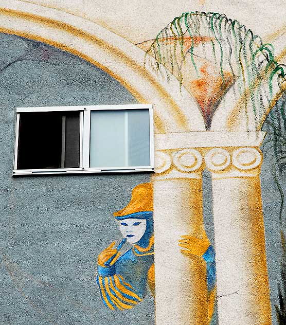 Trompe l'oeil "carnival" mural, Venice Horizon Suites, Venice Beach, California 