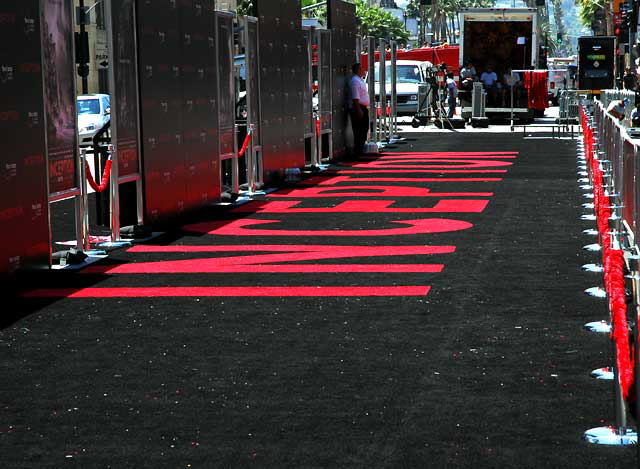 Setting up for the premiere of the film "Inception" at Grauman's Chinese Theater on Hollywood Boulevard, Tuesday, July 13, 2010