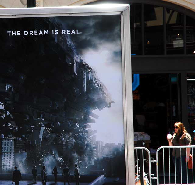 Setting up for the premiere of the film "Inception" at Grauman's Chinese Theater on Hollywood Boulevard, Tuesday, July 13, 2010