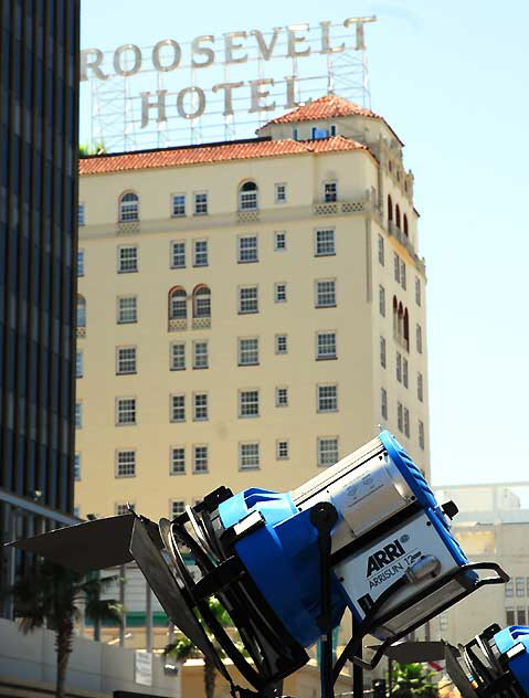 Setting up for the premiere of the film "Inception" at Grauman's Chinese Theater on Hollywood Boulevard, Tuesday, July 13, 2010