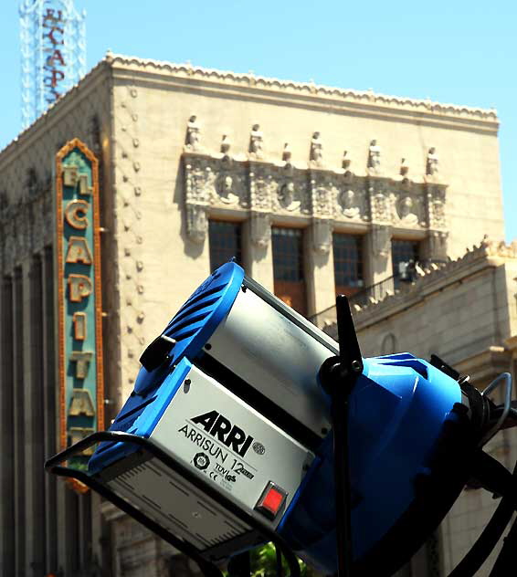 Setting up for the premiere of the film "Inception" at Grauman's Chinese Theater on Hollywood Boulevard, Tuesday, July 13, 2010