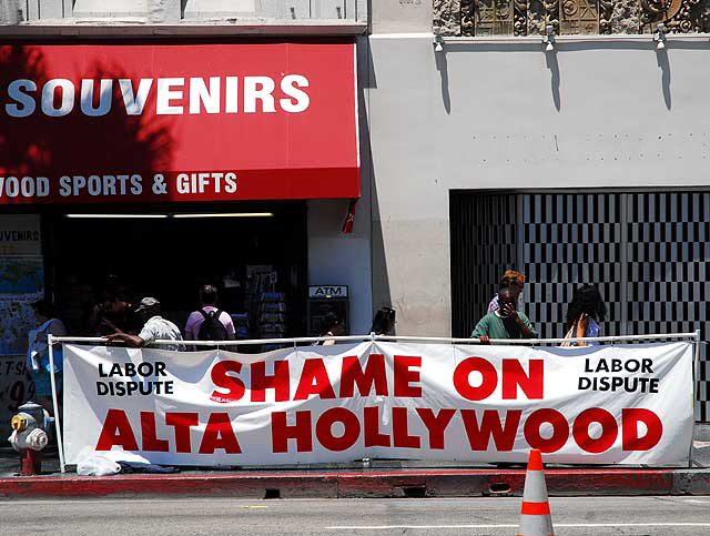 Boycott sign on Hollywood Boulevard, Tuesday, July 13, 2010