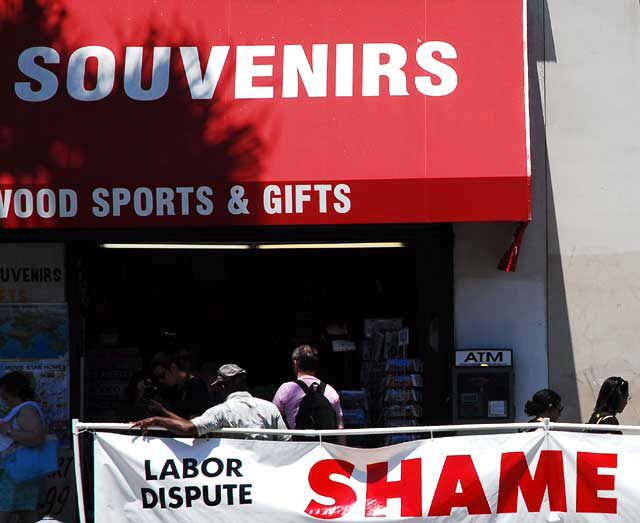 Boycott sign on Hollywood Boulevard, Tuesday, July 13, 2010