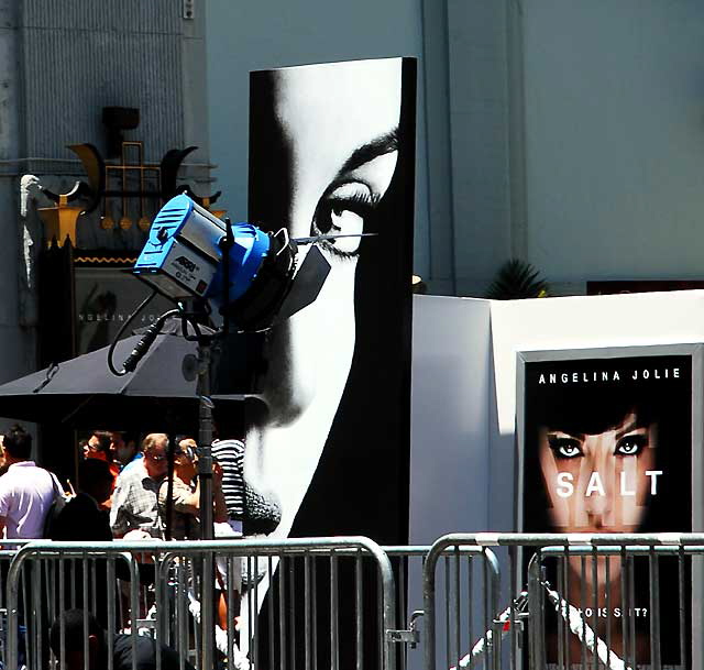 Preparations for the premier of "Salt" at the Chinese Theater on Hollywood Boulevard, Monday, July 19, 2010