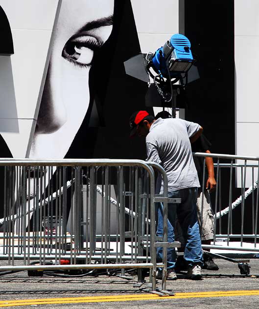 Preparations for the premier of "Salt" at the Chinese Theater on Hollywood Boulevard, Monday, July 19, 2010