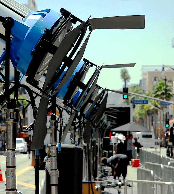 Preparations for the premier of "Salt" at the Chinese Theater on Hollywood Boulevard, Monday, July 19, 2010