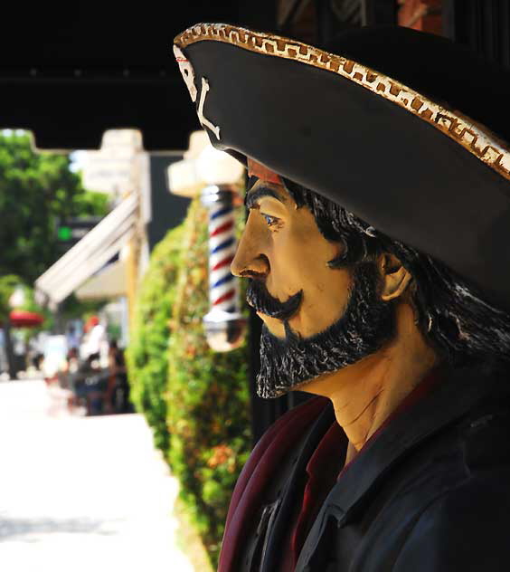 Pirate figure at barbershop, Hollywood Boulevard