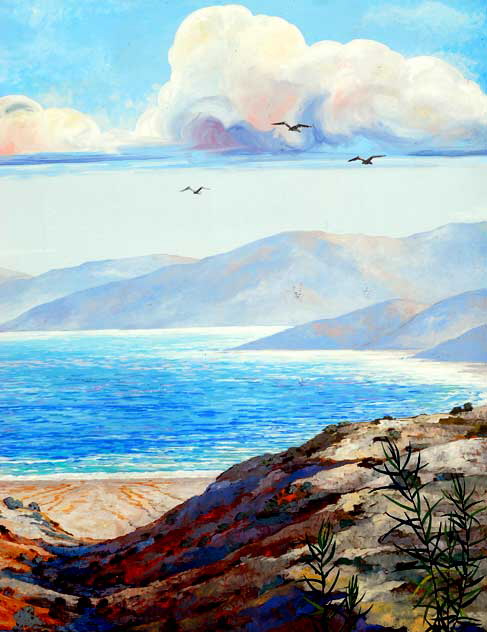 Clearwater Mural of the Palisades - Terri Bromberg, 1999 and 2004 - near the corner of Swarthmore Avenue and Antioch Street in Pacific Palisades