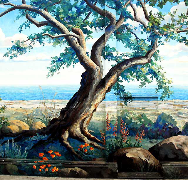 Clearwater Mural of the Palisades - Terri Bromberg, 1999 and 2004 - near the corner of Swarthmore Avenue and Antioch Street in Pacific Palisades