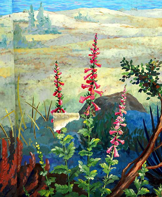 Clearwater Mural of the Palisades - Terri Bromberg, 1999 and 2004 - near the corner of Swarthmore Avenue and Antioch Street in Pacific Palisades