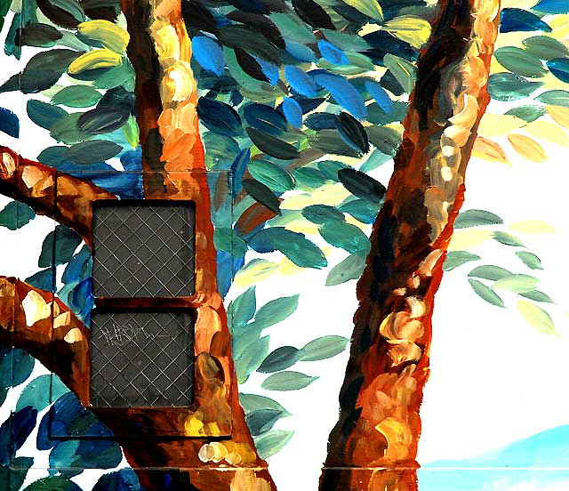 Clearwater Mural of the Palisades - Terri Bromberg, 1999 and 2004 - near the corner of Swarthmore Avenue and Antioch Street in Pacific Palisades