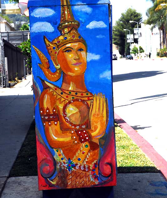 Painted utility box at Hollywood Boulevard and Western Avenue - Thai Town