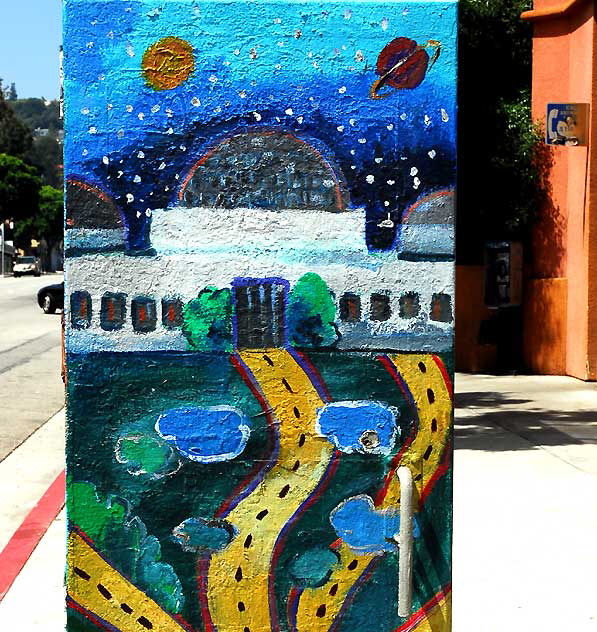 Painted utility box at Hollywood Boulevard and Western Avenue - Thai Town