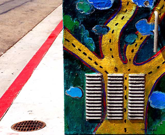 Painted utility box at Hollywood Boulevard and Western Avenue - Thai Town