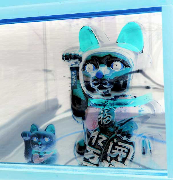 Cat figures in the window of a Thai restaurant - 5500 block of Hollywood Boulevard 