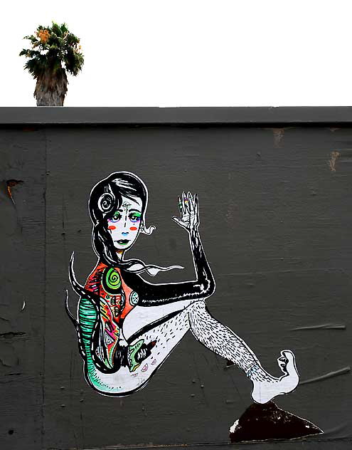 Hairy Legs - graphic on wall, Saint Andrews Place and Hollywood Boulevard