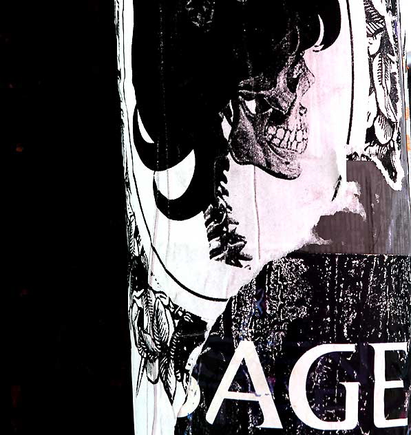 Skull-Ages - sticker, La Cienega at Oakwood, West Hollywood 