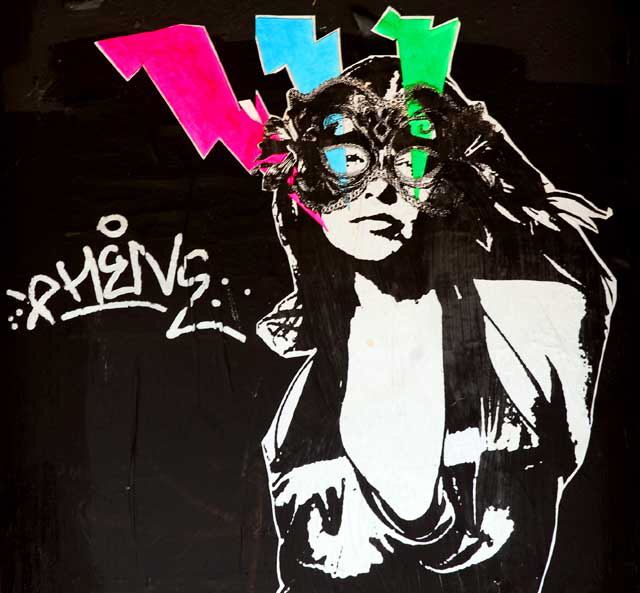 Masked Temptress - graphic on Fairfax Avenue, Los Angeles