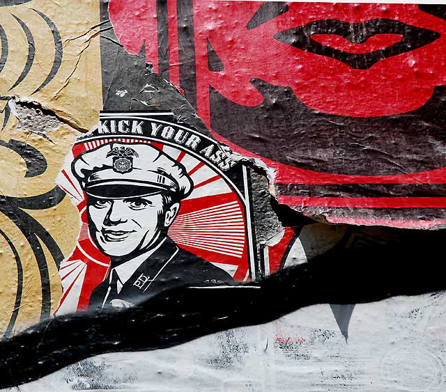 Kick Your Ass - Shepard Fairey graphic, Melrose Avenue, Monday, August 2, 20