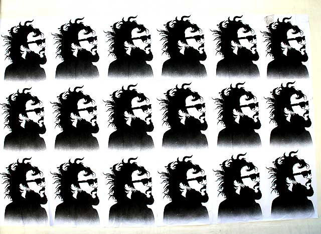 Bearded Man - multiple silkscreen, Melrose Avenue, Monday, August 2, 2010 