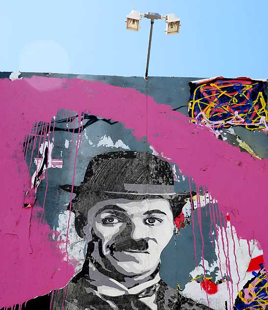 Charlie Chaplin - art wall on La Brea at Olympic 