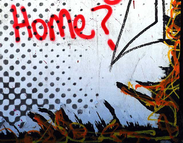 "When Are You Coming Home?" - art wall on La Brea at Olympic 