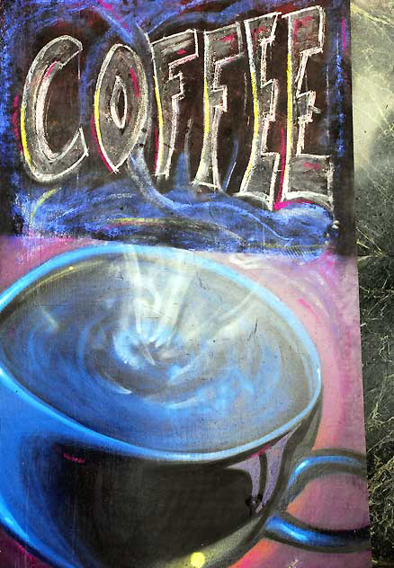 "Coffee" - hand-painted sign near Hollywood and Vine