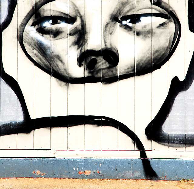 "Face" mural - parking lot on the northeast corner of Sunset Boulevard and Hyperion - photographed on Wednesday, August 4, 2010