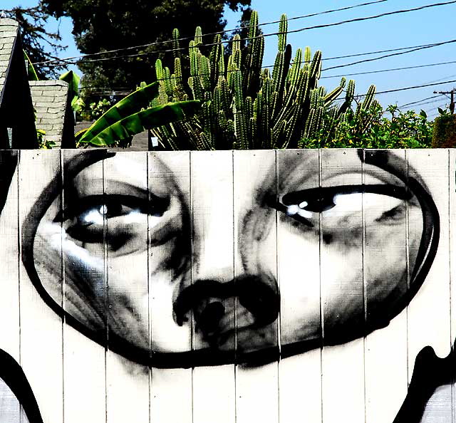 "Face" mural - parking lot on the northeast corner of Sunset Boulevard and Hyperion - photographed on Wednesday, August 4, 2010