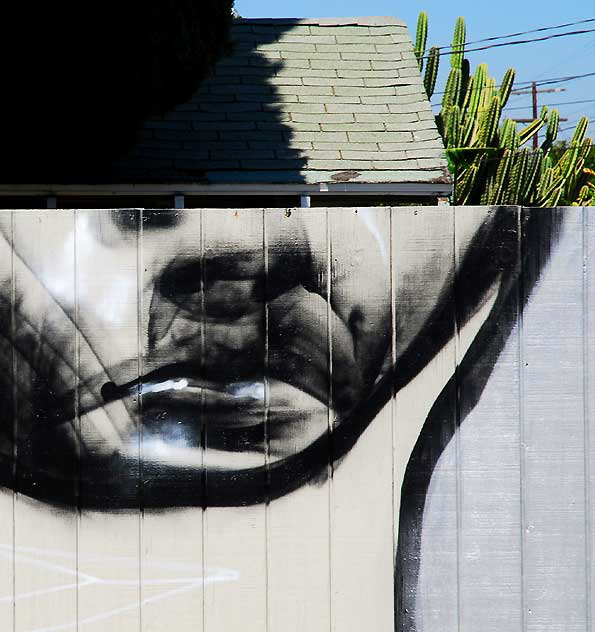 "Face" mural - parking lot on the northeast corner of Sunset Boulevard and Hyperion - photographed on Wednesday, August 4, 2010