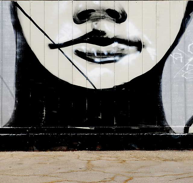 "Face" mural - parking lot on the northeast corner of Sunset Boulevard and Hyperion - photographed on Wednesday, August 4, 2010