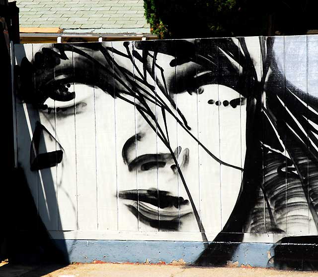 "Face" mural - parking lot on the northeast corner of Sunset Boulevard and Hyperion - photographed on Wednesday, August 4, 2010