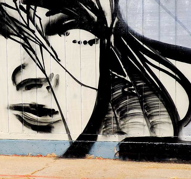 "Face" mural - parking lot on the northeast corner of Sunset Boulevard and Hyperion - photographed on Wednesday, August 4, 2010