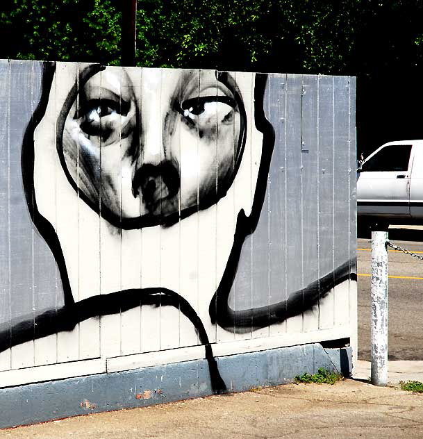 "Face" mural - parking lot on the northeast corner of Sunset Boulevard and Hyperion - photographed on Wednesday, August 4, 2010