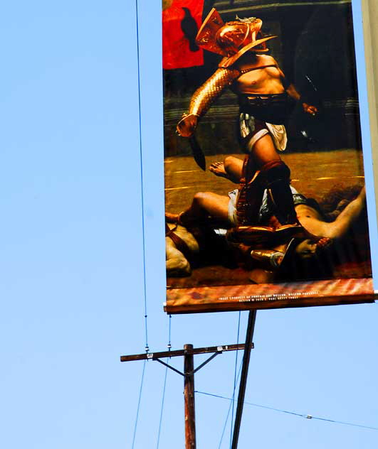 Banner on Sunset Boulevard advertising a Jean-Lon Grme exhibit at the Getty