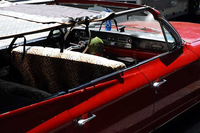 1961 Cadillac sedan converted into a tour bus, actually a touring car - Our Tours Rock - Hollywood Boulev