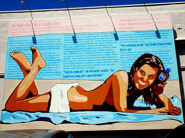 Mural at The Colony on North Cahuenga, just off Hollywood Boulevard at Raymond Chandler Square - "The Modern-Day Tale of a Society Vixen"   