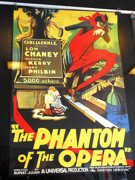 Original "Phantom of the Opera" lobby display poster, window of Larry Edmunds Books and Memorabilia, Hollywood Boulevard