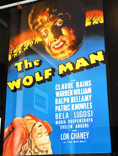 Original "Wolf Man" lobby display poster, window of Larry Edmunds Books and Memorabilia, Hollywood Boulevard