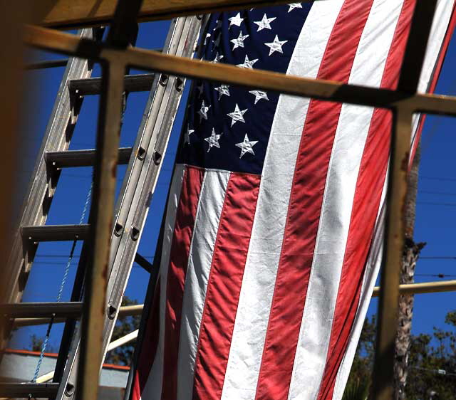 Flag and Ladder - display yard at Nick Metropolis - La Brea and First, Los Angeles