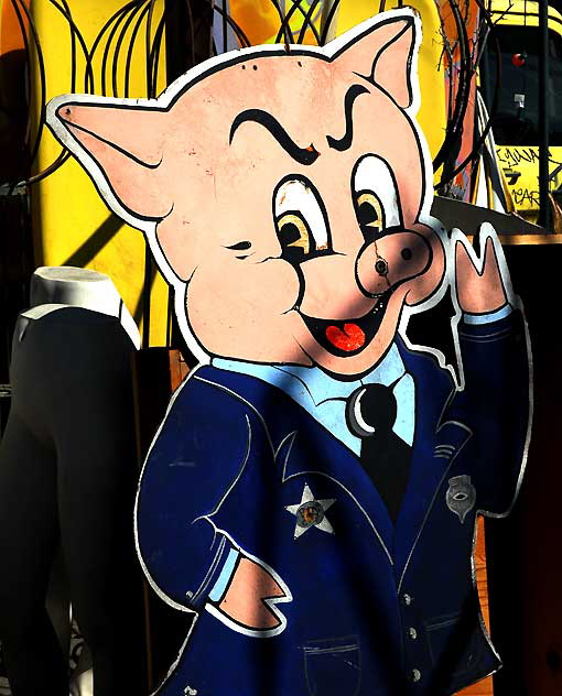 Porky the Pig as Cop - display yard at Nick Metropolis - La Brea and First, Los Angeles