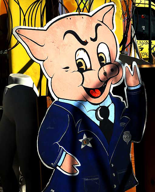 Porky the Pig as Cop - display yard at Nick Metropolis - La Brea and First, Los Angeles