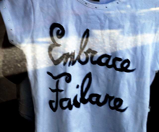 Embrace Failure t-shirt in shop window on Hollywood Boulevard