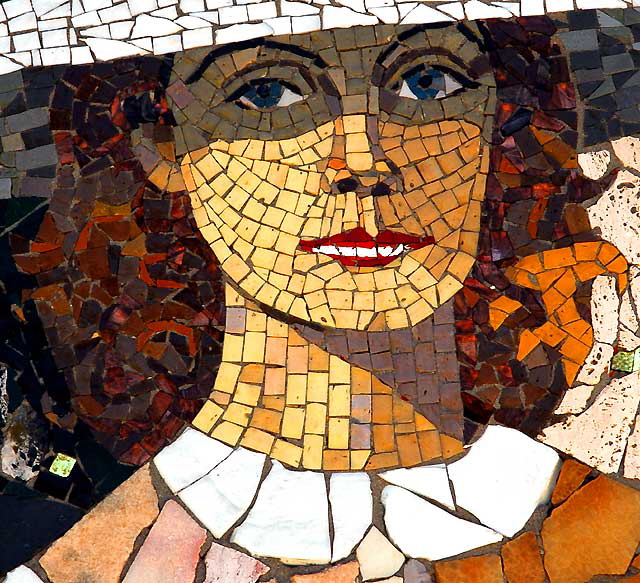 Sunset and Vine - Greta Garbo - the mosaic mural by Millard Sheets on the bank building that replaced NBC's 1938 Radio City