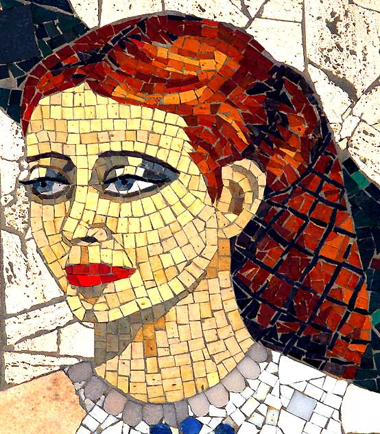 Sunset and Vine - Bette Davis - the mosaic mural by Millard Sheets on the bank building that replaced NBC's 1938 Radio City
