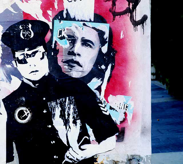 Obama and Cop, utility box, Melrose Avenue