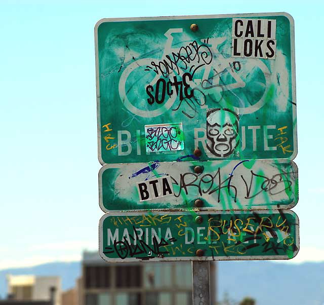 Sign for the Marina Del Rey Bike Path