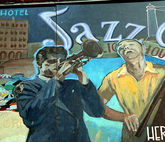 Chet Baker, detail of mural in Hermosa Beach, parking lot at the end of Pier Avenue