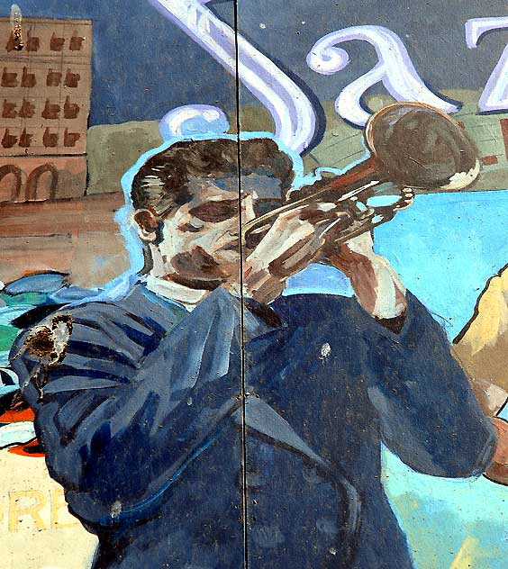 Chet Baker, detail of mural in Hermosa Beach, parking lot at the end of Pier Avenue