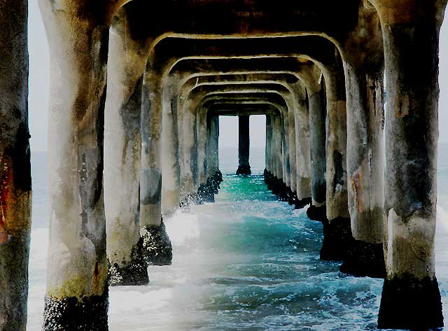 Under Manhattan Beach Pier, Tuesday, August 24, 2010